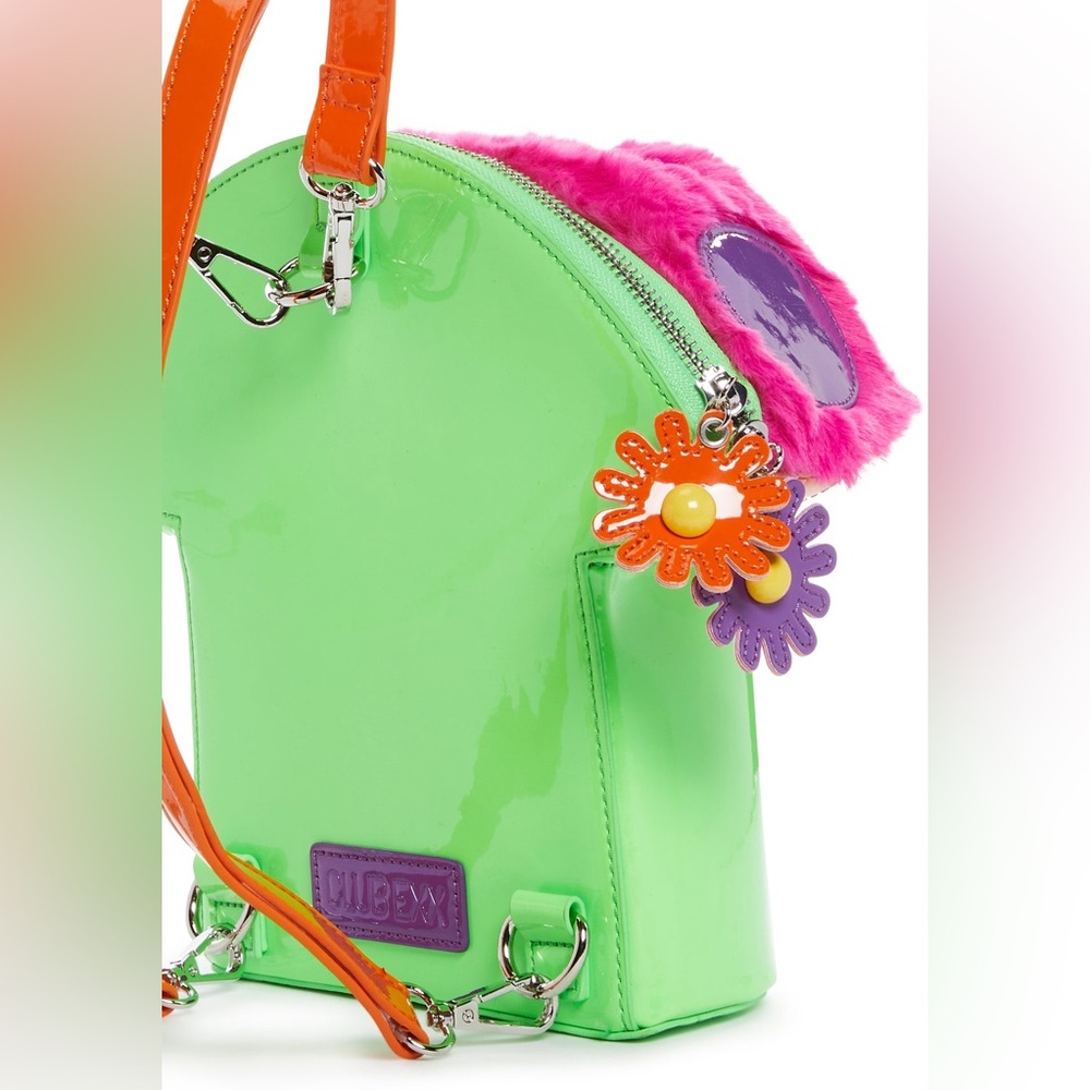 Dolls Kill Vibrant Pink and Green Mushroom Bag - Raver Girl Y2K - Picture 8 of 9